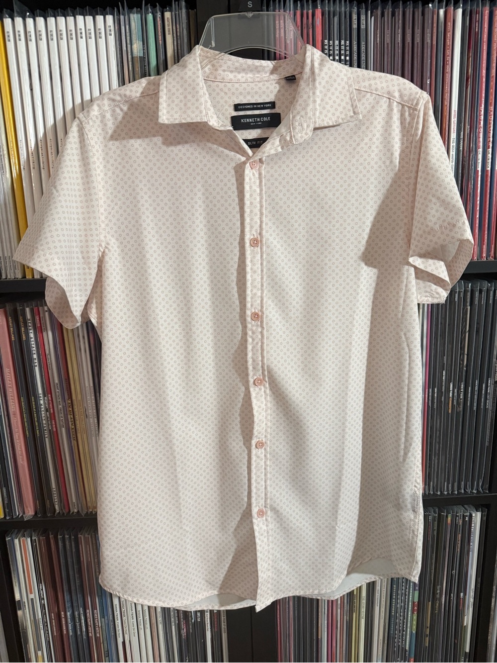 Kenneth Cole Light Pink Short Sleeve Button-Down Shirt